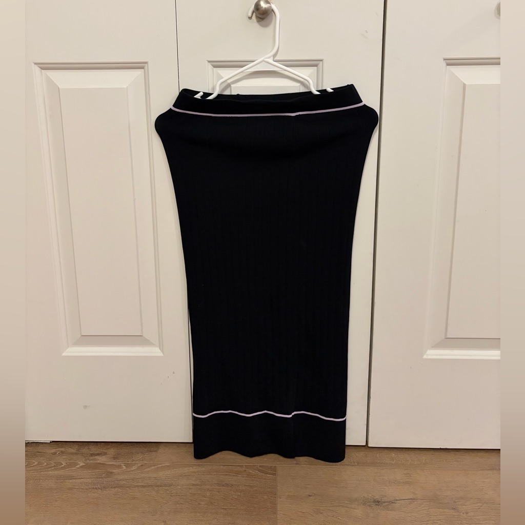 Armani Exchange Black Pencil Skirt With White Trim